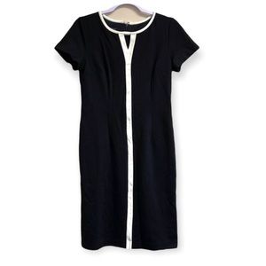 Talbots Black With White Trim Dress Size 2
